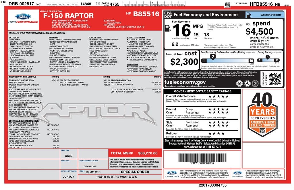 2017 Ford F-150 Raptor