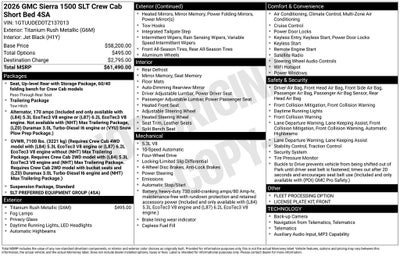 2026 GMC Sierra 1500 SLT