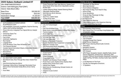 2025 Subaru Outback Limited XT