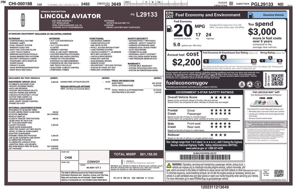 2023 Lincoln Aviator Reserve