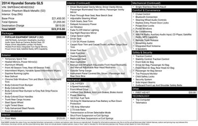 2014 Hyundai Sonata GLS Popular Equipment Package